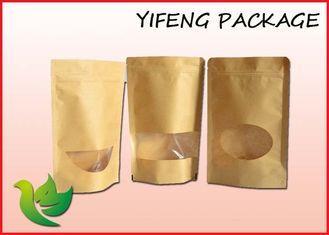 Food Flexible Packing Snacks Kraft Paper Bag / Pouch With C