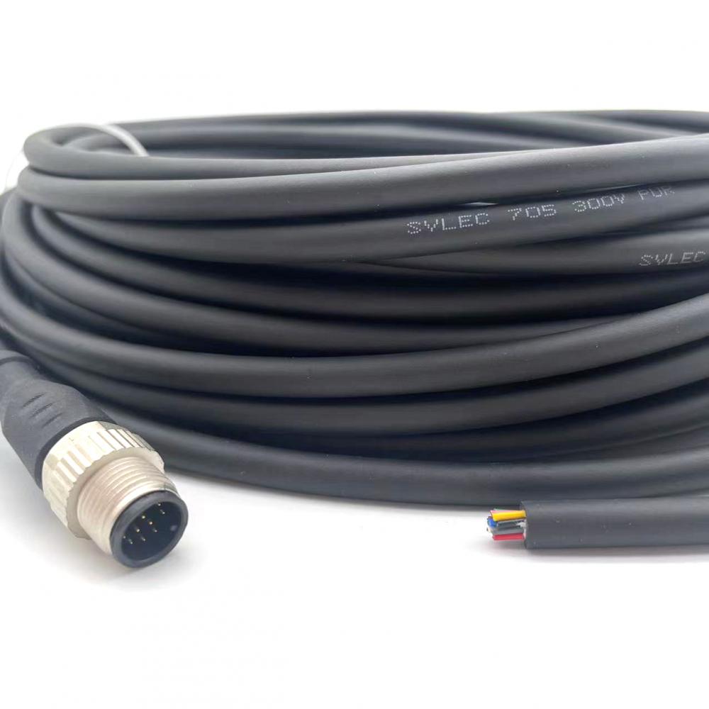 M12 Male straight connection cable