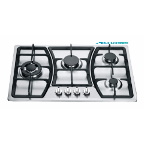 Silvery White 4 Burners Built-in Gas Stove