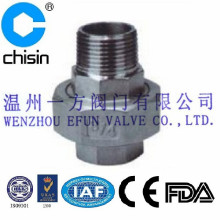 Stainless steel conical thread M/F union