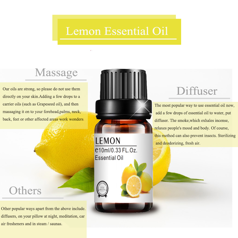 kosmetik kelas 100% label pribadi murni minyak esensial lemon