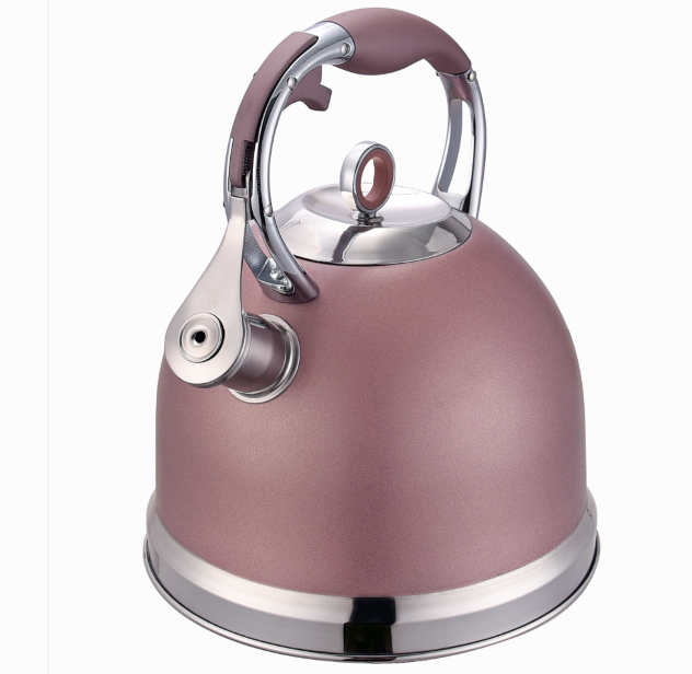 Whistling kettle anti-heat wood grain coated handle