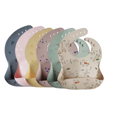 100% Makanan Gred Custom Cocum Silicone Baby Bib