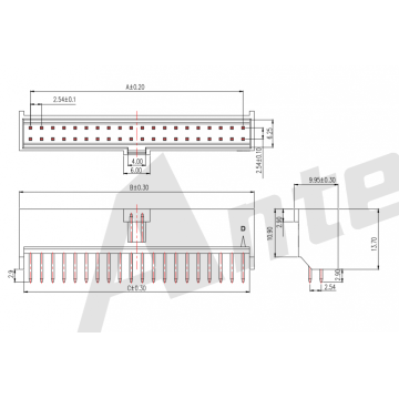 AW2542V-2XNP-X 2.54mm SHEP 180 ° Wafer Series