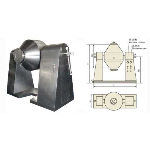 Secador de doble cono rotativo de vacío para químicos