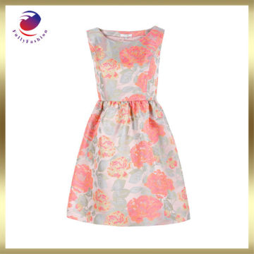 fashion girl dress sleeveless flower printed new design