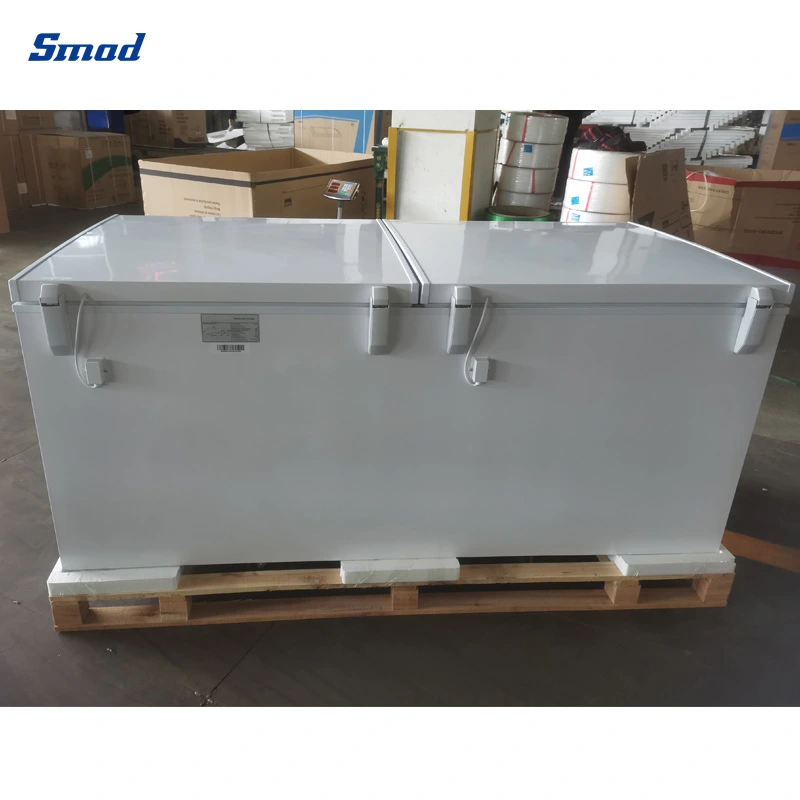 Smad 110V 1088L 1388L 1588L Big Capacity Two Solid Door Deep Chest Freezer