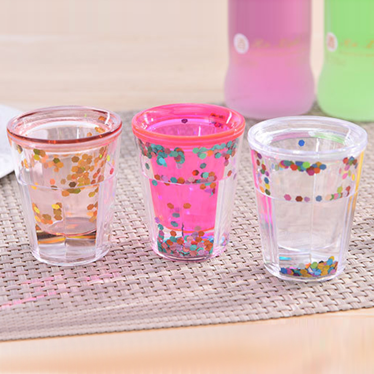 Durable Double Walled Chilling Shot Glasses, BPA Free Plastic Freezer Gel Shot Mugs Colorful Wine Glasses For Birthday, Holiday