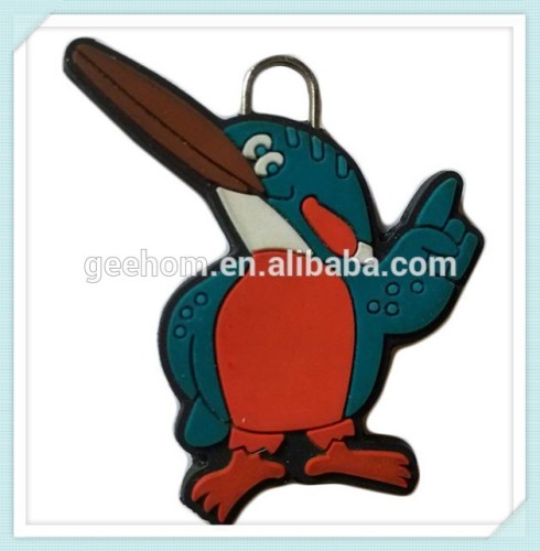 custom shaped pvc cute cartoon zipper puller design