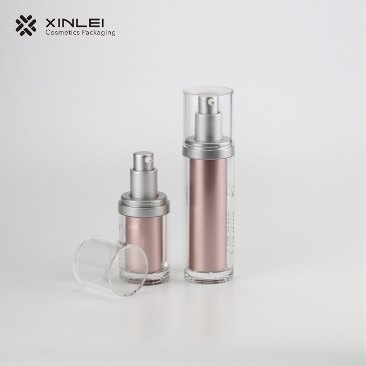 100ml Standard cylinder pink cosmetic lotion pump bottle