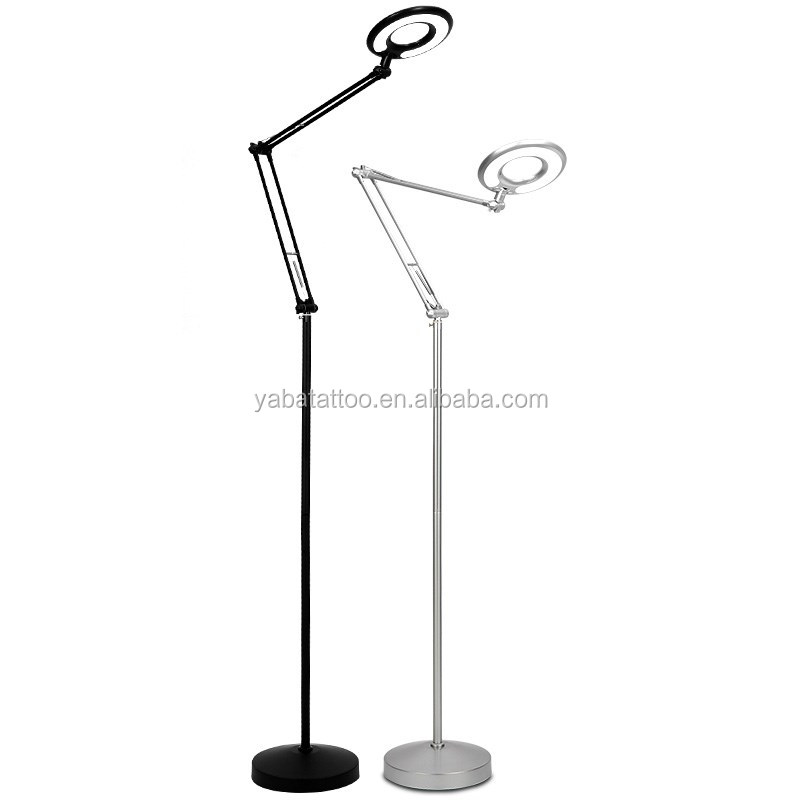 8 Magnifier LED floor Lamp Light with Floor Standing Adjustable Swivel Arm For Manicure SPA Tattoo Dental Beauty Salon