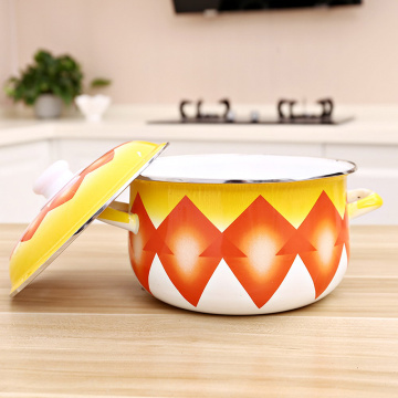 5PCS Enamel Casserole Cooking Pot Set with Decal