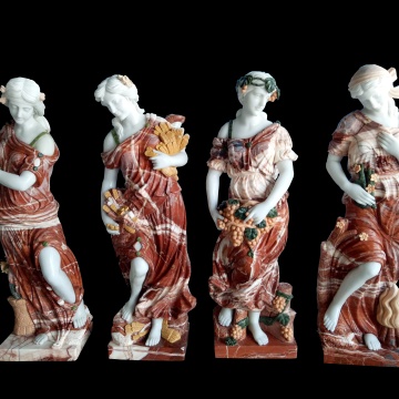 Mixed Color Marble Figure Four Season Lady Statue