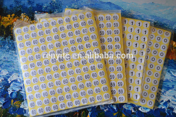 China factory price garment adhesive size sticker,garment sticker,transparent pvc sticker
