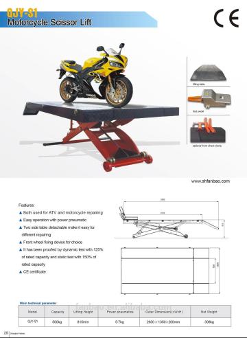 pneumatic motorcycle lift table