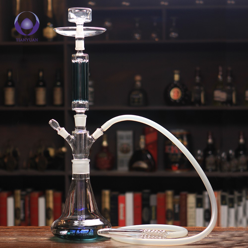 China hand made COE 3.3 led borosilicate glass hookah pot shisha