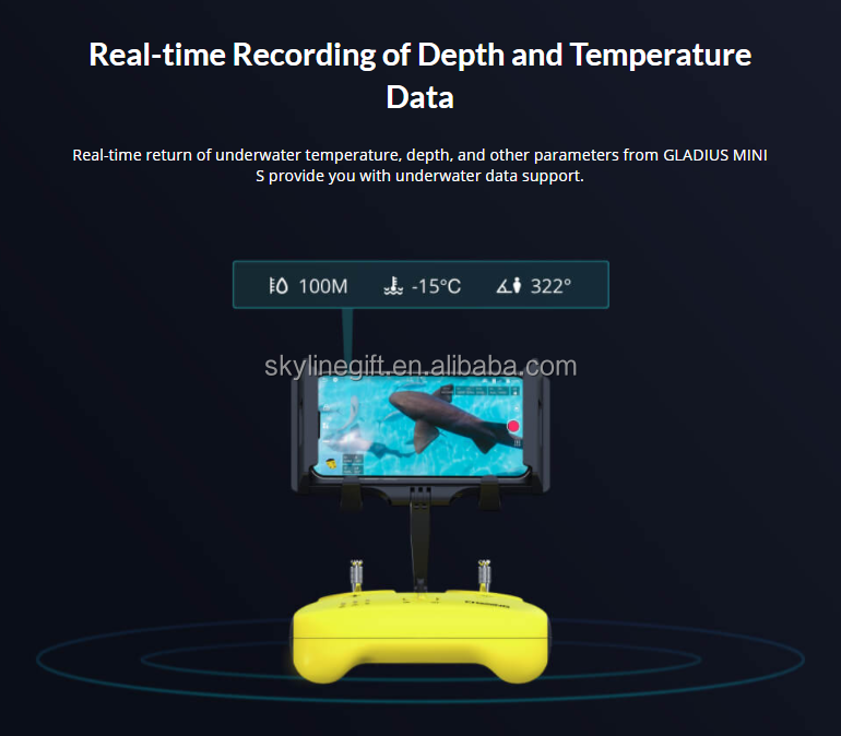 Chasing GLADIUS MINI S Underwater Drone ROV Robot for Diving and Rescue with Robotic Arm for finding fishes