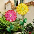 Shaking Head Metal Outdoor Sunflowers