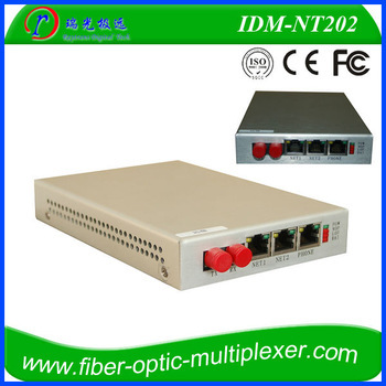 Beijing Raytrans 2FXO/FXS 2Ethernet Telephone optical transmitter and receiver IDM-NT202