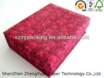 fabric mounted paper packaging gift box