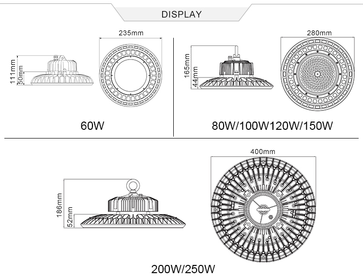 Best Selling Indoor Waterproof Ip65 150W High Bay Light Led Super Bright Ufo Led High Bay Light