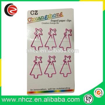 Pink Christmas Tree Shaped Paper Clips in PP Bag,Christmas Clips