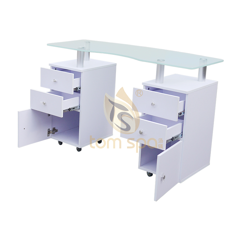 Manicure Table GLASS GLOW Salon Nail Table