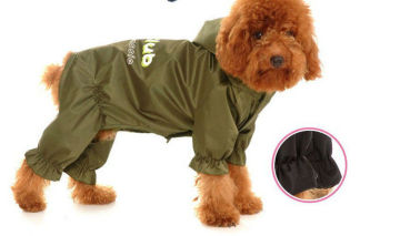 100% Polyester Army Green Dog Rain Coat For Labrador Retriever , Siberrian Husky