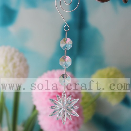 15CM Clear Color Flower Acrylic Crystal Beaded Garland Prism For Wedding Tree