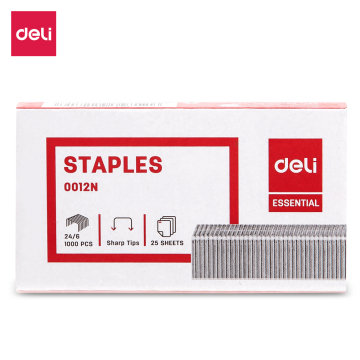 Deli E 0012N Staples 24/6 4BOX/LOT Zinc plated wire iron material 1000 pcs per box