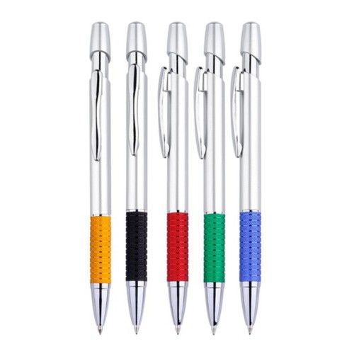 قلم مخصص مع قبضة مضلع الألومنيوم الملونة