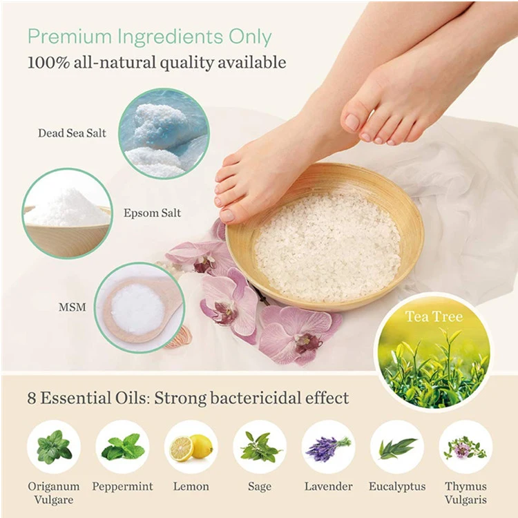 100% Natural Tea Tree Oils Foot Soak with Epsom Salt