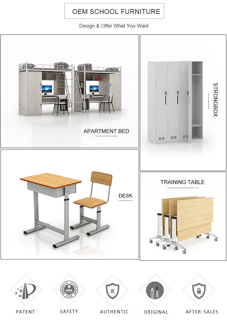 Ergonomic single student height adjustable desk and chair school furniture price list with epoxy powder coated leg