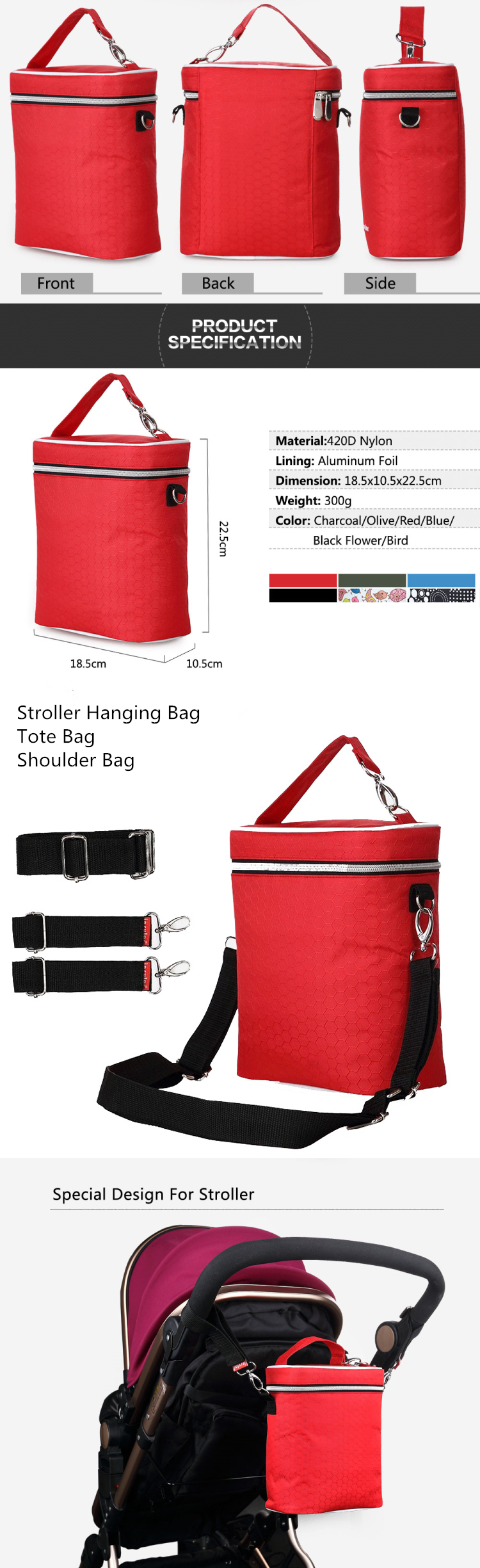 Custom Insulated Bottle Tote Breast Milk Baby Bottle Cooler Bag For Breastmilk Storage