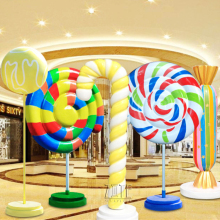Shopping Mall Large Resin Fiberglass Candy Statue Lollipop Sculpture