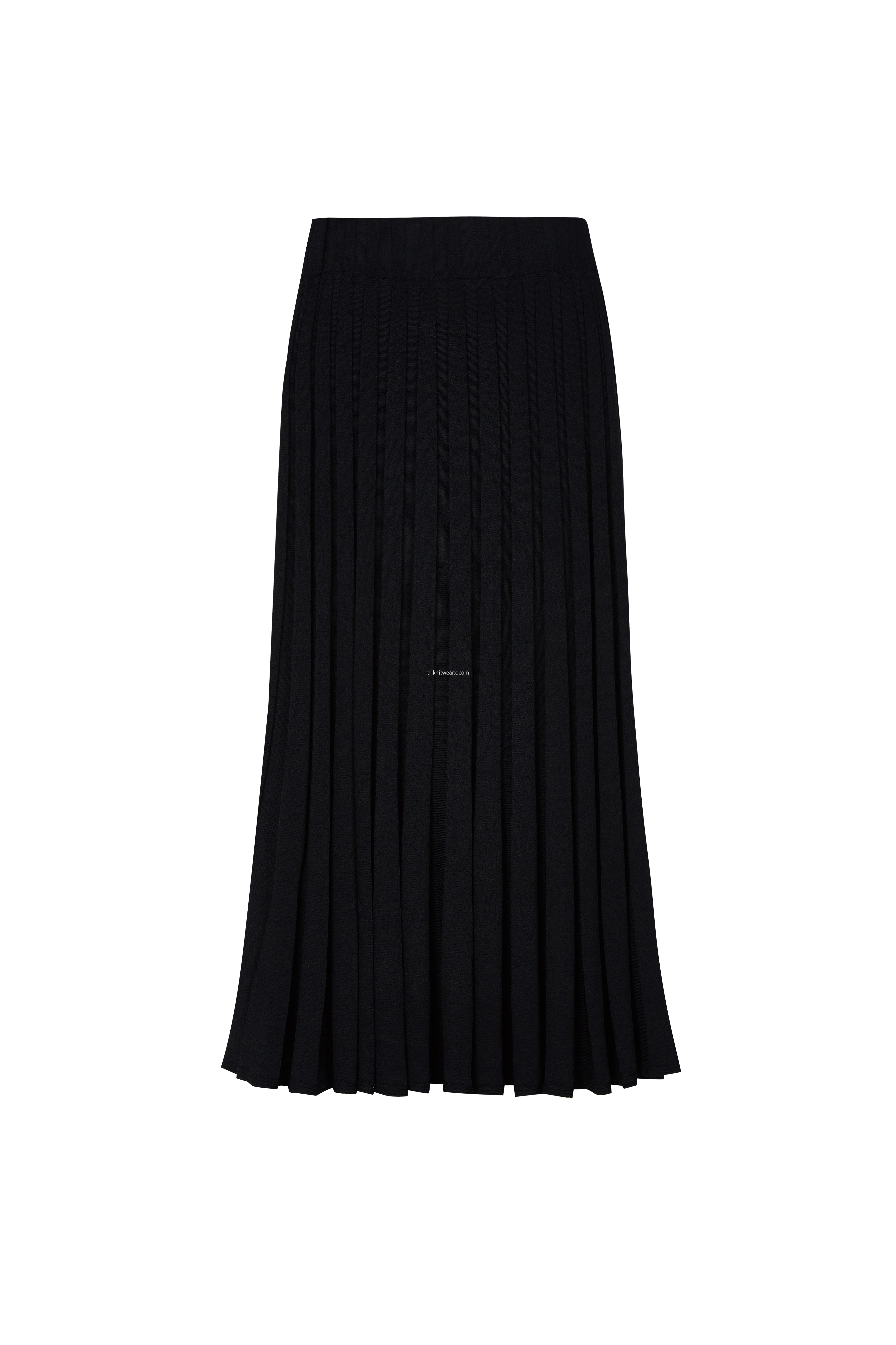 Women's Knitted Elastic Waist Texture Pleated Skirt