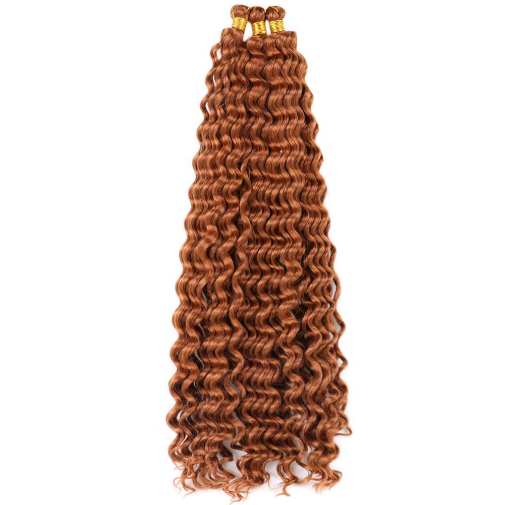 Deep Wave Ombre Color Crochet Braids 22inch Curly Synthetic Braiding Hair Extensions  deep twist Hair
