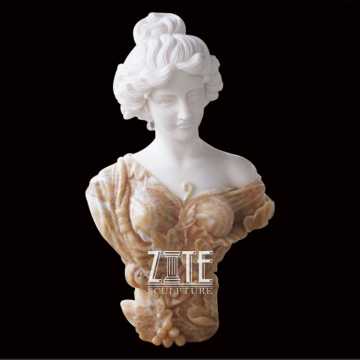 Natural Marble Hand Carved marble bust jeanne d'arc statue