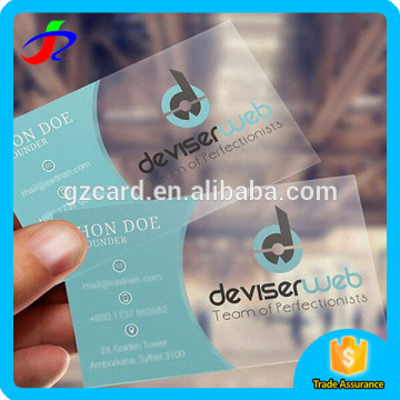 free sample transparent name card business card printing