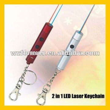 2 in 1 Red Laser Pointer LED Torch Keychain
