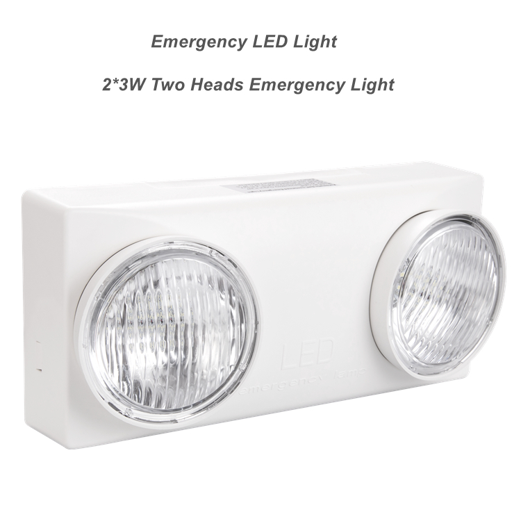 2*3W Luz de emergência de emergência da bateria de li-íon li 3W