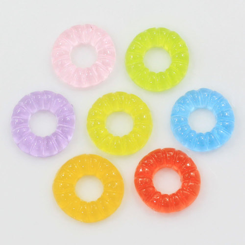 Ελαφρύ πολύχρωμο ντόνατ Big Hole Resin Beads Slime Cute Charms For Bracelet Necklace Making Keychain Decor Spacer Jewellery Making