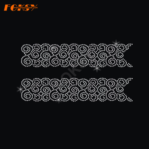 Swirl Bow Rhinestone Transfer Iron On Motif