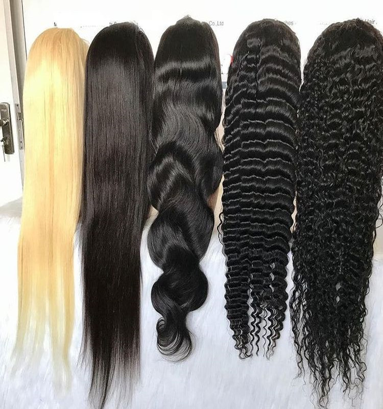 wholesale Natrual Black Blonde Highlights Wig Deep Wave Curly Pre Plucked Hd Transparent Lace Front Raw Virgin Human Hair Wigs