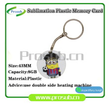 sublimation 8GB USB 43mm round plastic U flash disk
