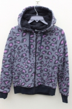 100% polyester knitted all over print ladies Keep warm jacket