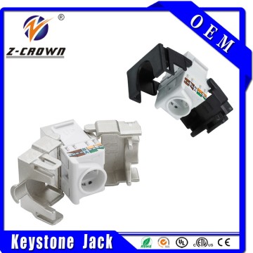 Keystone Jack RJ45 Cat5e Unshielded 180degree Modular Jack