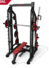 plated loaded Olympic smith machine counterbalanced