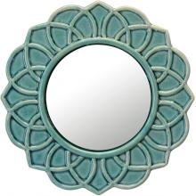Cermin dinding aksen keramik bunga