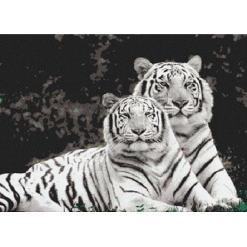 Black and white tiger art animal mosaic tiles